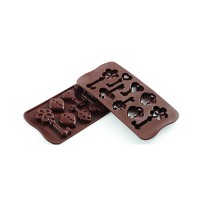 Moule en silicone pour chocolat 6 clefs 2 cadenas dimensions 107 x 21 mm hauteur 17 mm