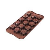 Moule en silicone pour chocolat 15 étoiles de Noël Winter Star diamètre 30 mm hauteur 15 mm