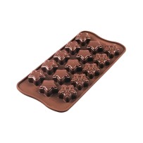 Moule en silicone pour chocolat 15 étoiles de Noël Winter Star diamètre 30 mm hauteur 15 mm