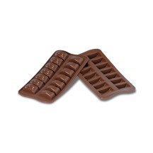 Moule en silicone pour chocolat 14 rectangles ondulés Jaack dimensions 37 x 20 mm hauteur 20 mm