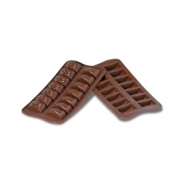 Moule en silicone pour chocolat 14 rectangles ondulés Jaack dimensions 37 x 20 mm hauteur 20 mm
