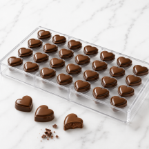 Moule à chocolat cœur en polystyrène 24 pièces
