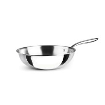 Wok inox induction Trichef Diamètre 28 cm Hauteur 8 cm Épaisseur 2,5 mm