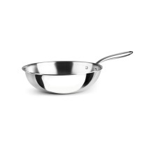Wok inox induction Trichef Diamètre 28 cm Hauteur 8 cm Épaisseur 2,5 mm
