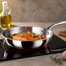 Poêle inox induction Trichef Diamètre 24 cm Hauteur 5 cm Épaisseur 2,5 mm