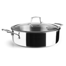 Faitout bas avec couvercle Diamètre 28 cm Hauteur 8 cm Épaisseur 2,5 mm 5 litres