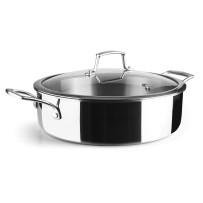Faitout bas avec couvercle Diamètre 28 cm Hauteur 8 cm Épaisseur 2,5 mm 5 litres