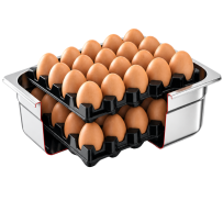 Porte-œufs GN 1/2 thermoformé en PET 20 compartiments noir