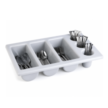 Porte-couverts GN 1/1 thermoformé 6 compartiments coloris gris
