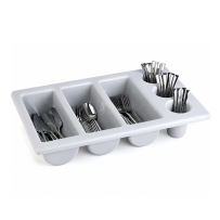 Porte-couverts GN 1/1 thermoformé 6 compartiments coloris gris