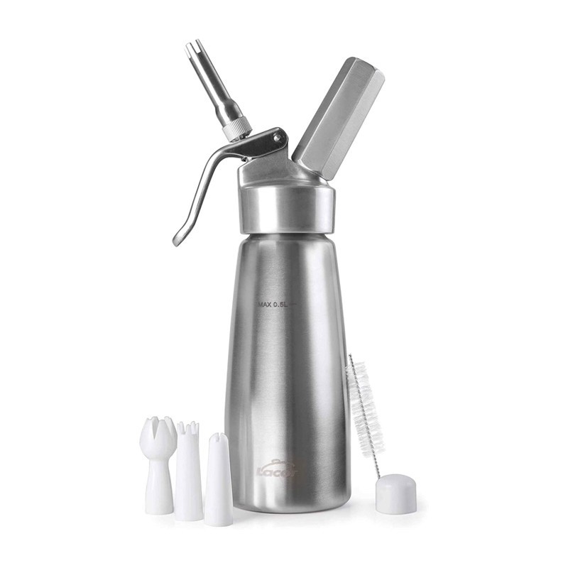 Siphon à crème chantilly en inox et aluminium 1 litre