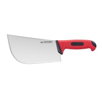 Feuille suisse abattre inox 23cm manche bi-matière noire et rouge 850g