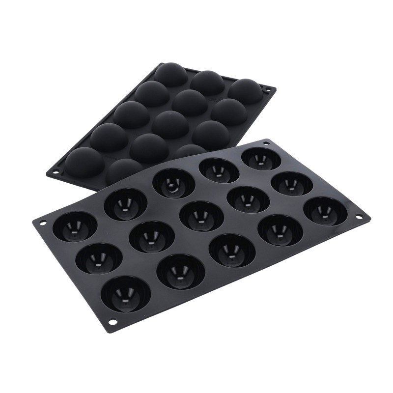 Moule en silicone demi sphère 15 pièces Diamètre 40 Hauteur 20mm 20ml 297x176mm